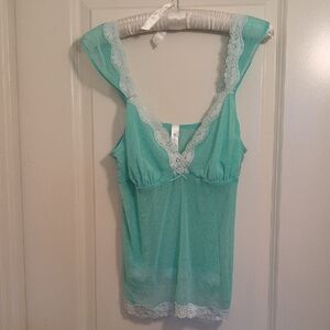 NWOT The GAP Mesh Camisole With Lace Trim